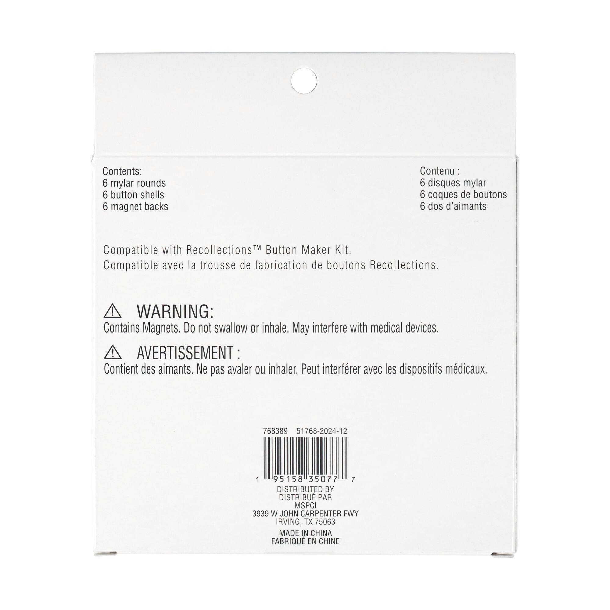 6 Pack: Large Button Magnet Pieces by Recollections™